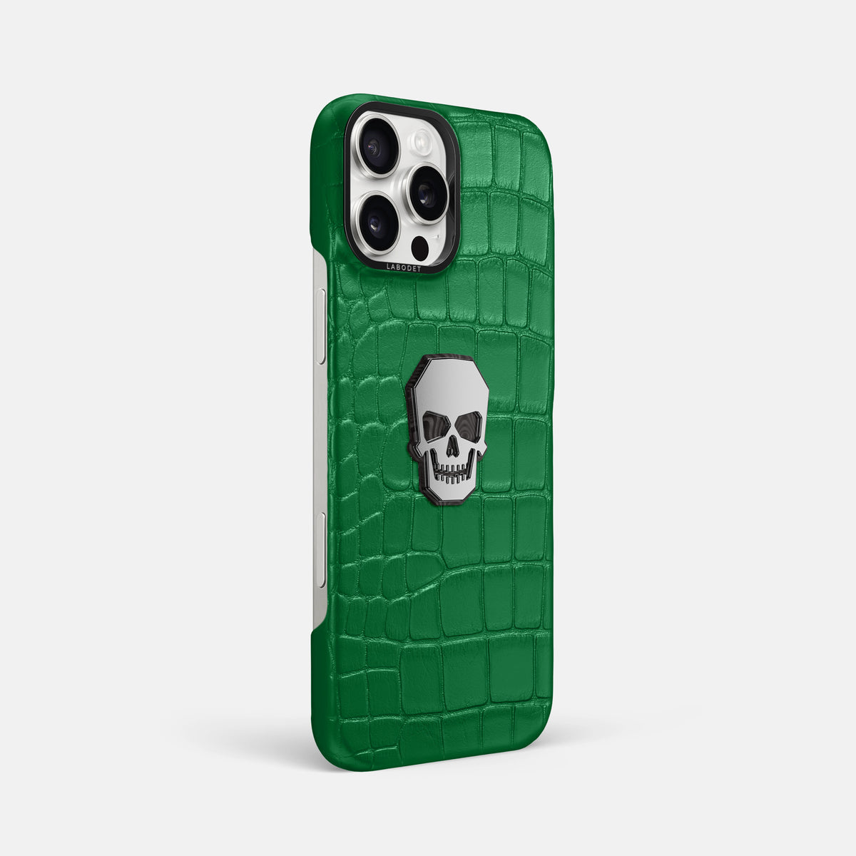 Forest-Green iPhone 16 Pro Max Classic Case Alligator with Black Metal -2 | Forest-Green-Black