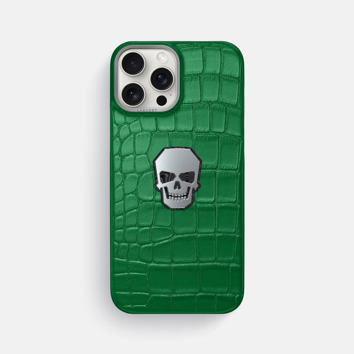 Forest-Green iPhone 16 Pro Max Classic Case Alligator with Steel Metal -1 | Forest-Green-Steel