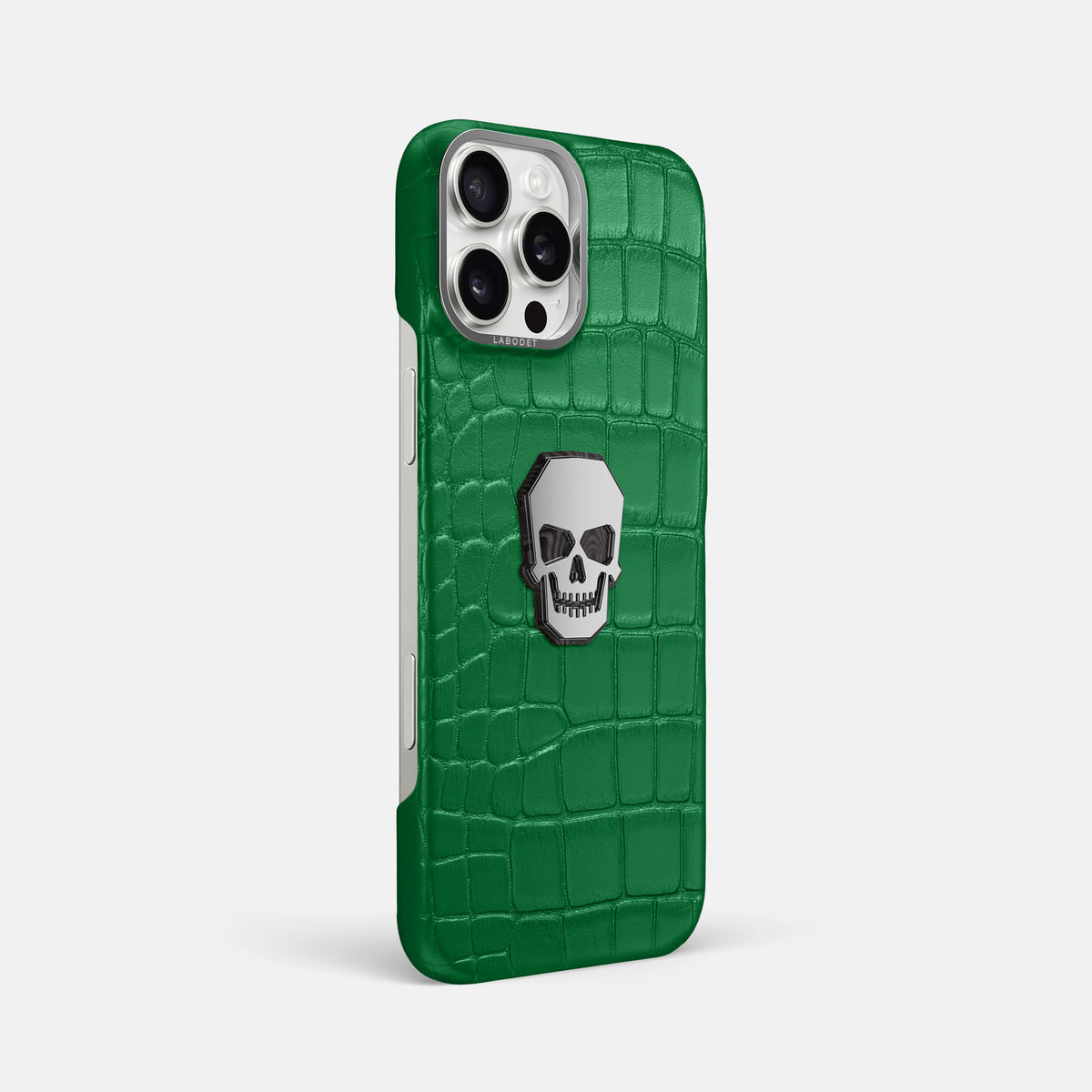 Forest-Green iPhone 16 Pro Max Classic Case Alligator with Steel Metal -2 | Forest-Green-Steel