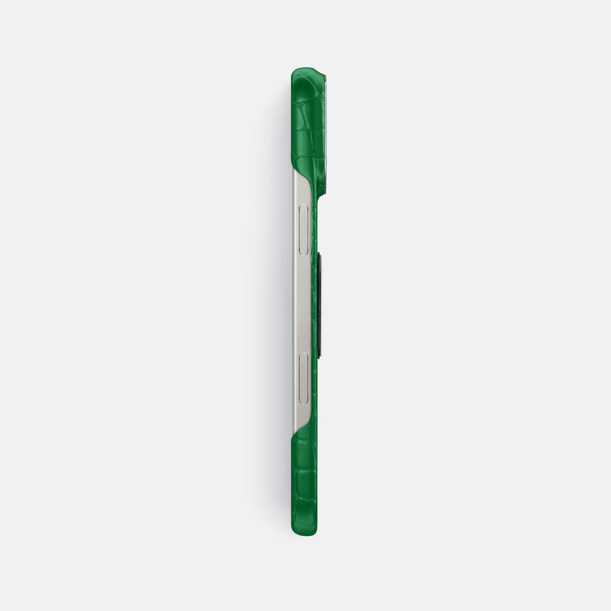 Forest-Green iPhone 16 Pro Max Classic Case Alligator with Steel Metal -3 | Forest-Green-Steel