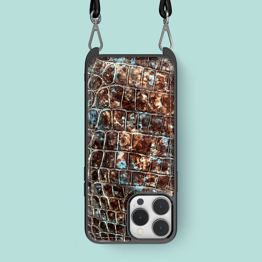 Crossbody Sport Case 1/1 Zircon For iPhone 16 Pro Max In Alligator