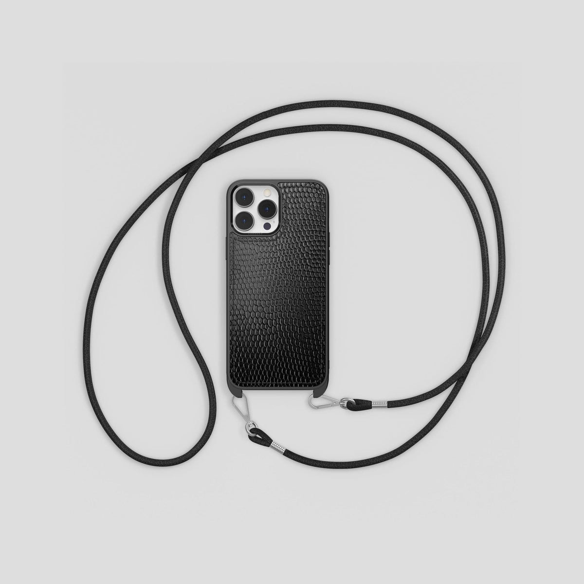 Black Crossbody Sport iPhone 14 Pro Max Lizard -1 | Black