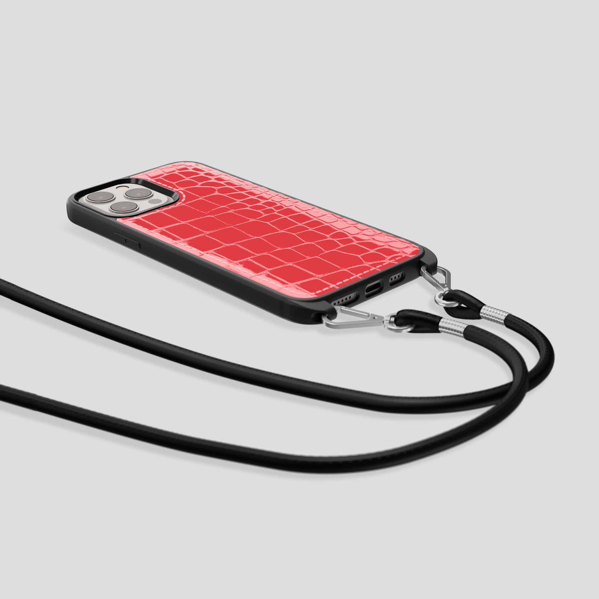 Papaya iPhone 14 Pro Max Crossbody Sport Case Shiny Alligator -7 | Papaya