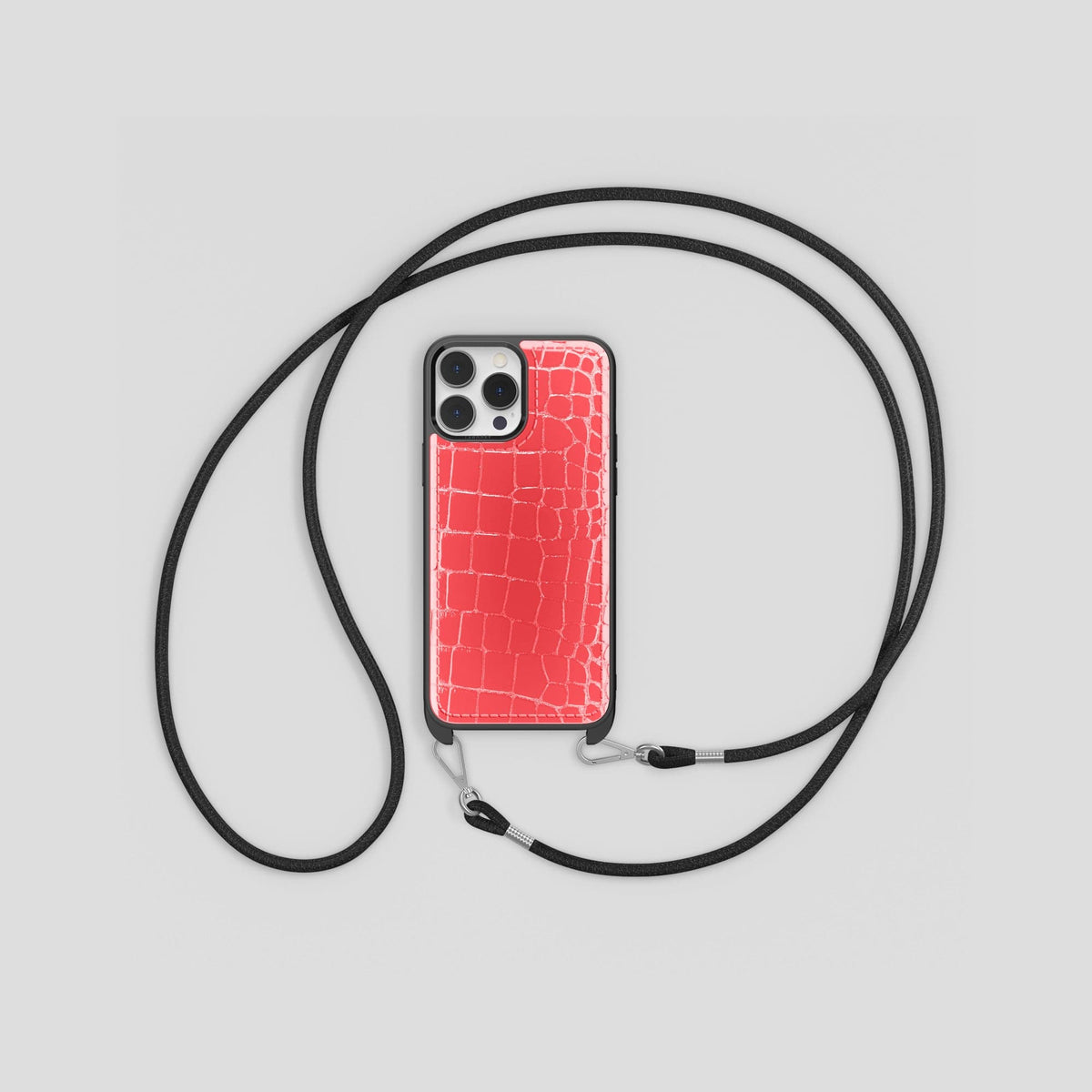 Papaya iPhone 14 Pro Max Crossbody Sport Case Shiny Alligator -8 | Papaya