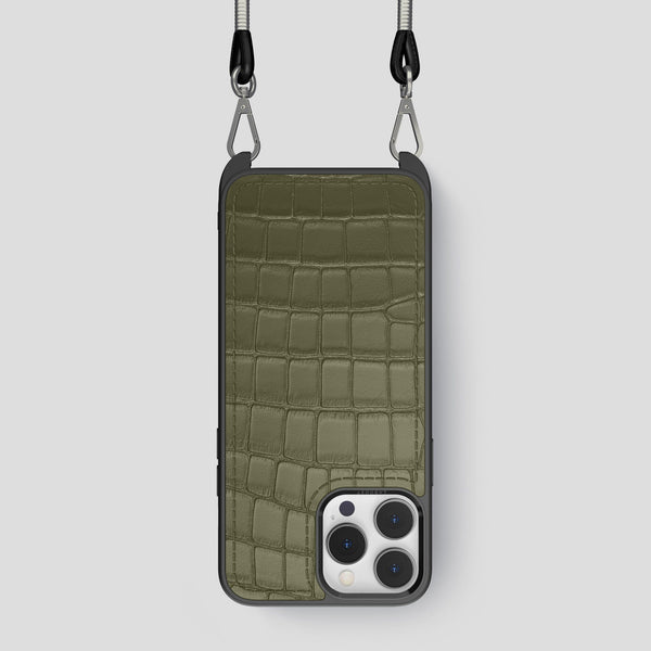 iPhone 15 Pro Crossbody Sport Case Alligator