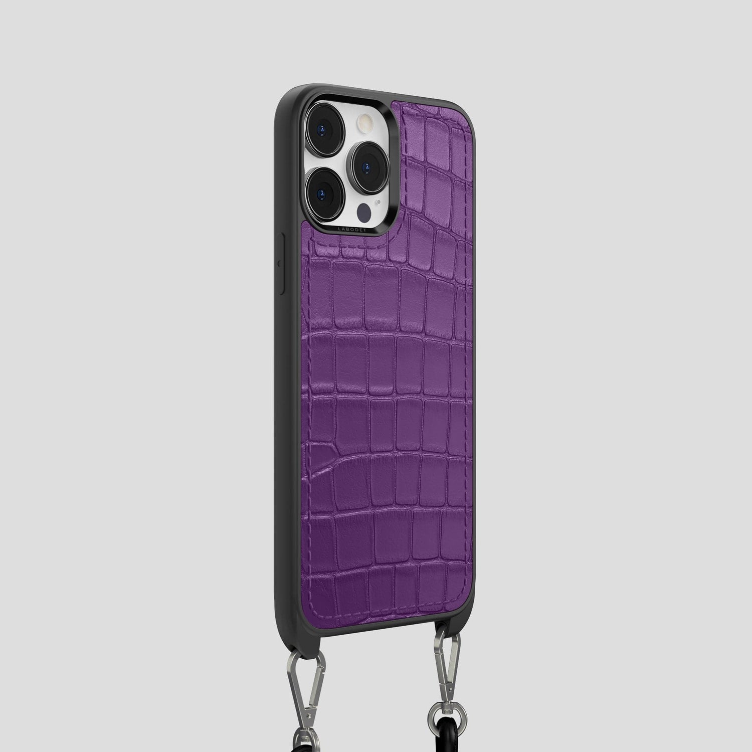 Purple iPhone 14 Pro Crossbody Sport Case Alligator -2 | Purple