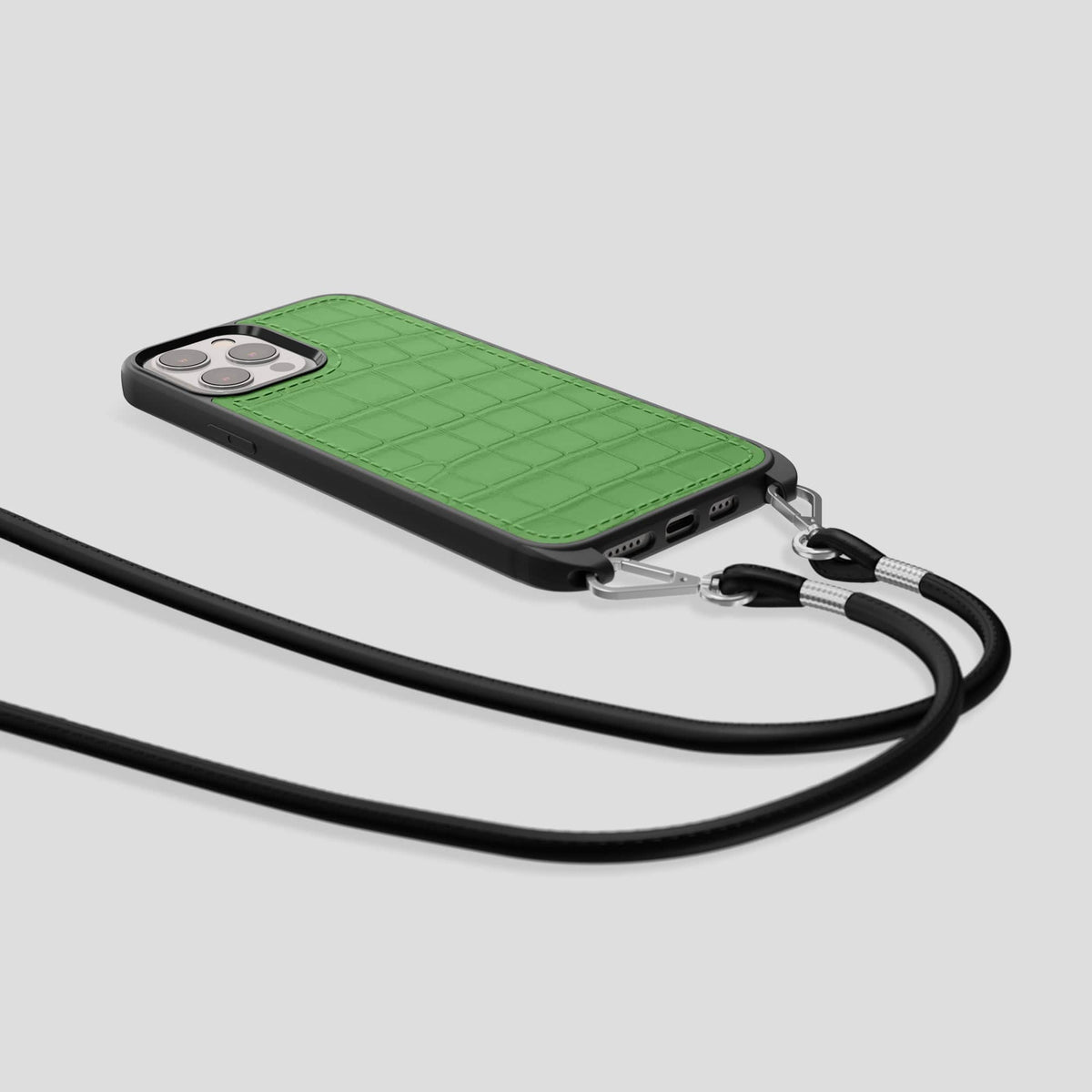 Apple-Green iPhone 14 Pro Max Crossbody Sport Case Alligator -6 | Apple-Green