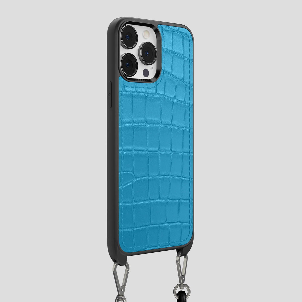 Curaçao-Blue iPhone 14 Pro Max Crossbody Sport Case Alligator -2 | Curaçao-Blue