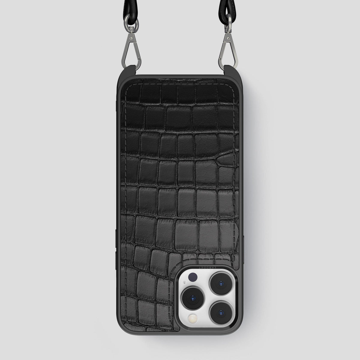 Black iPhone 14 Pro Max Crossbody Sport Case Alligator -1 | Black