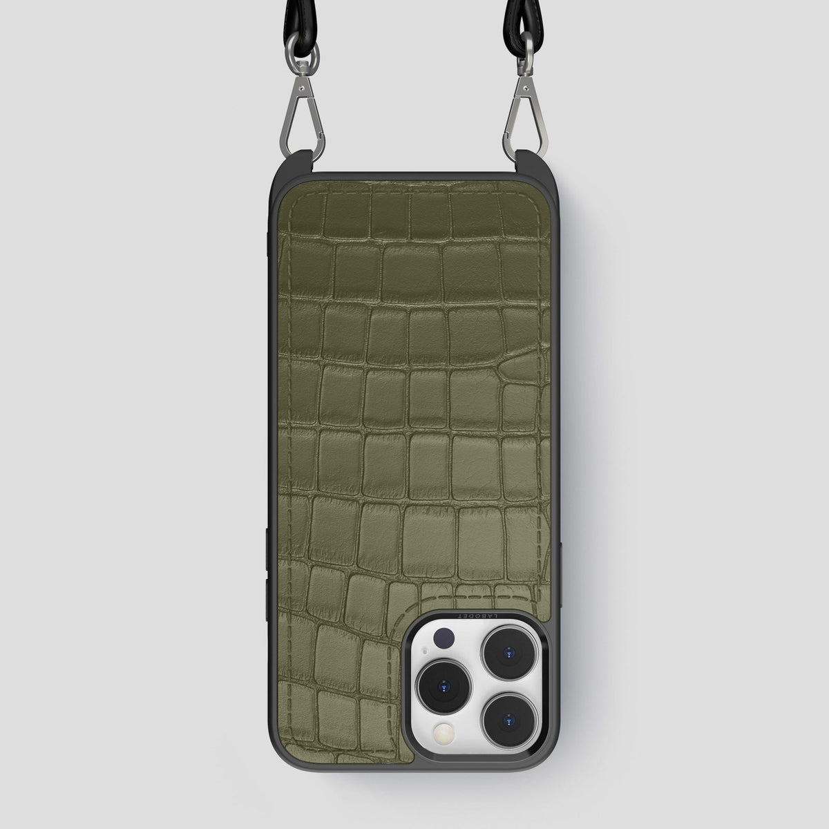 Kaki-Green iPhone 14 Pro Max Crossbody Sport Case Alligator -1 | Kaki-Green