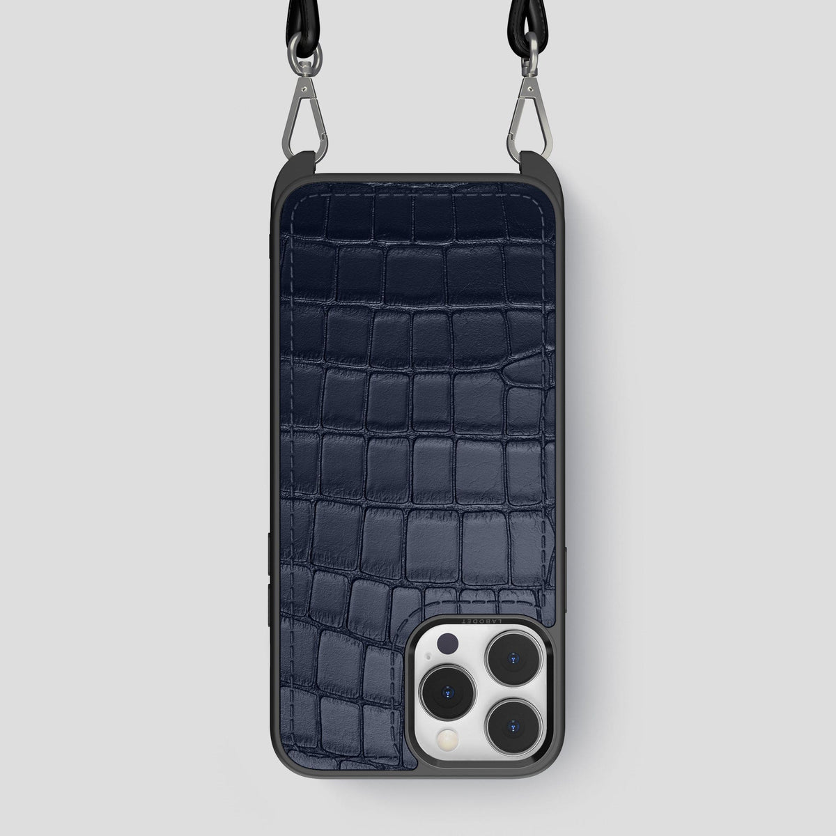 Navy Blue iPhone 14 Pro Max Crossbody Sport Case Alligator -1 | Navy-Blue