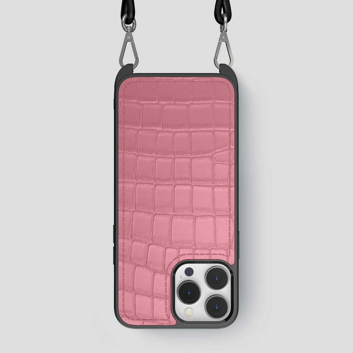 Pink iPhone 14 Pro Max Crossbody Sport Case Alligator -1 | Pink