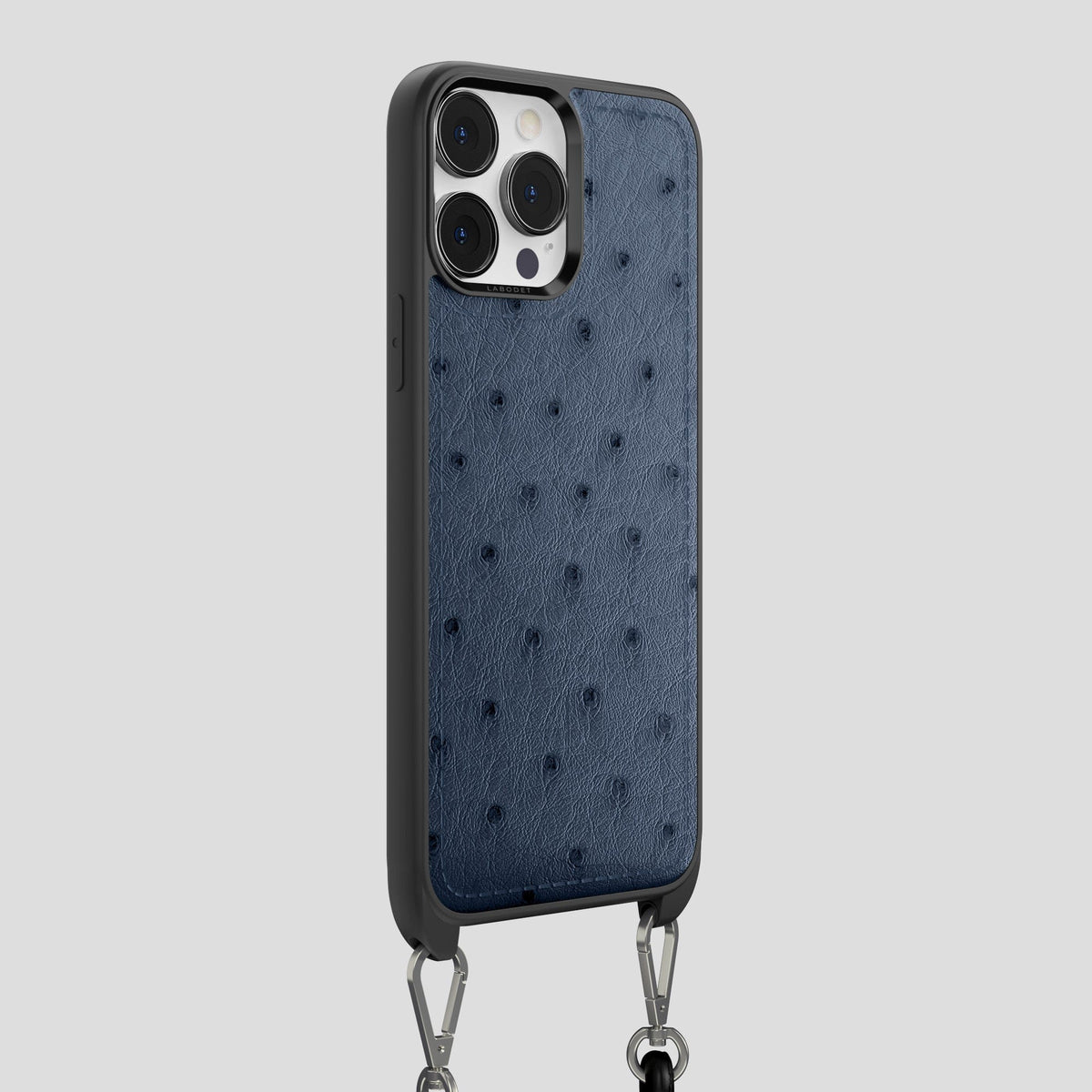 Navy-Blue iPhone 15 Pro Max Crossbody Case Ostrich -2 | Navy-Blue
