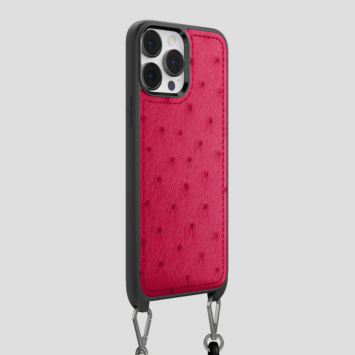 Bordeaux iPhone 15 Pro Max Crossbody Case Ostrich -2 | Bordeaux