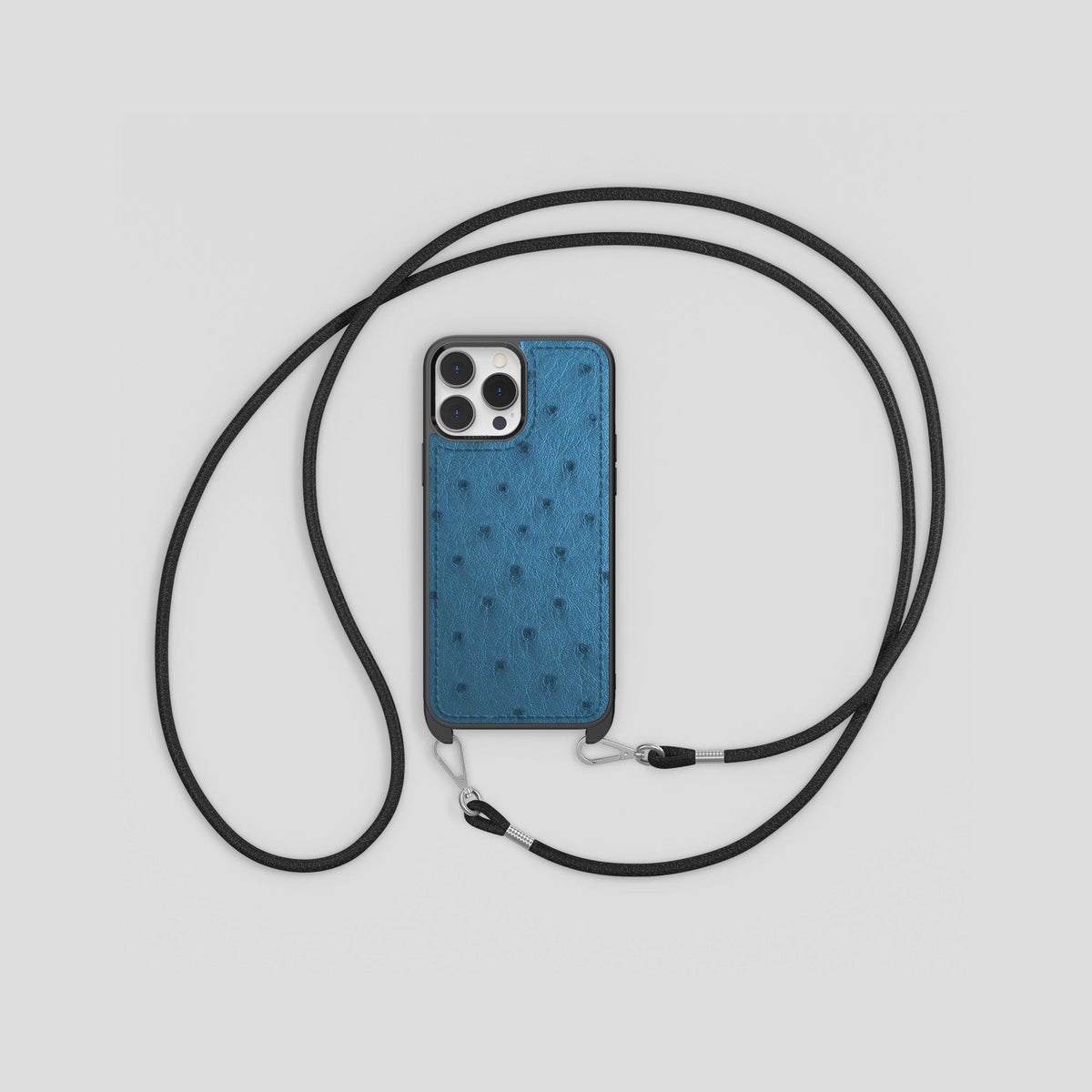 Blue-Jeans iPhone 15 Pro Max Crossbody Case Ostrich -2 | Blue-Jeans