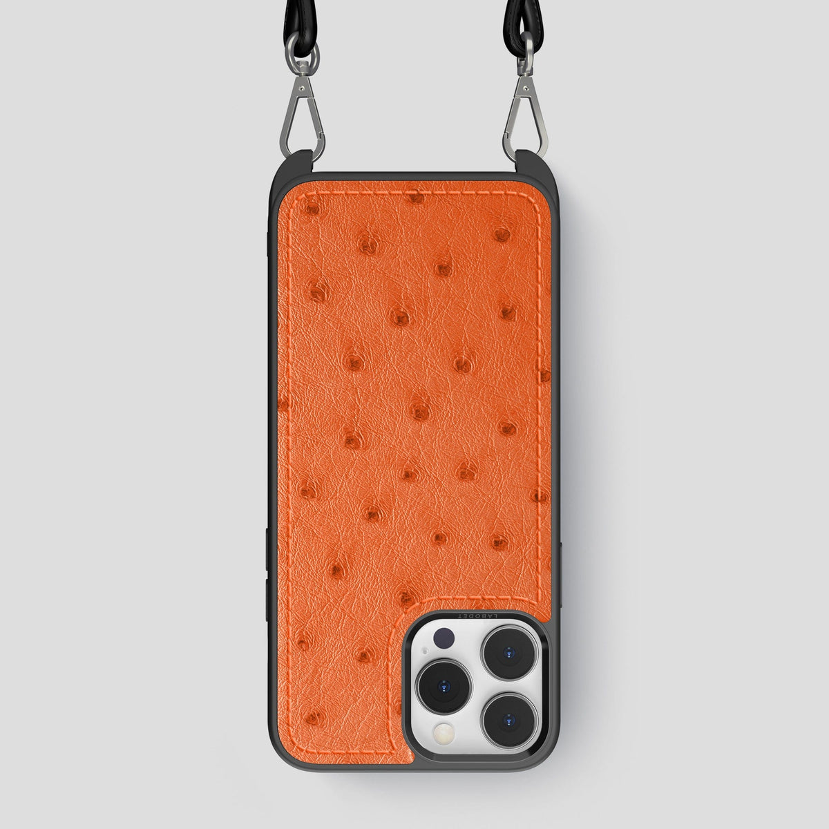 Orange iPhone 15 Pro Max Crossbody Case Ostrich -1 | Orange