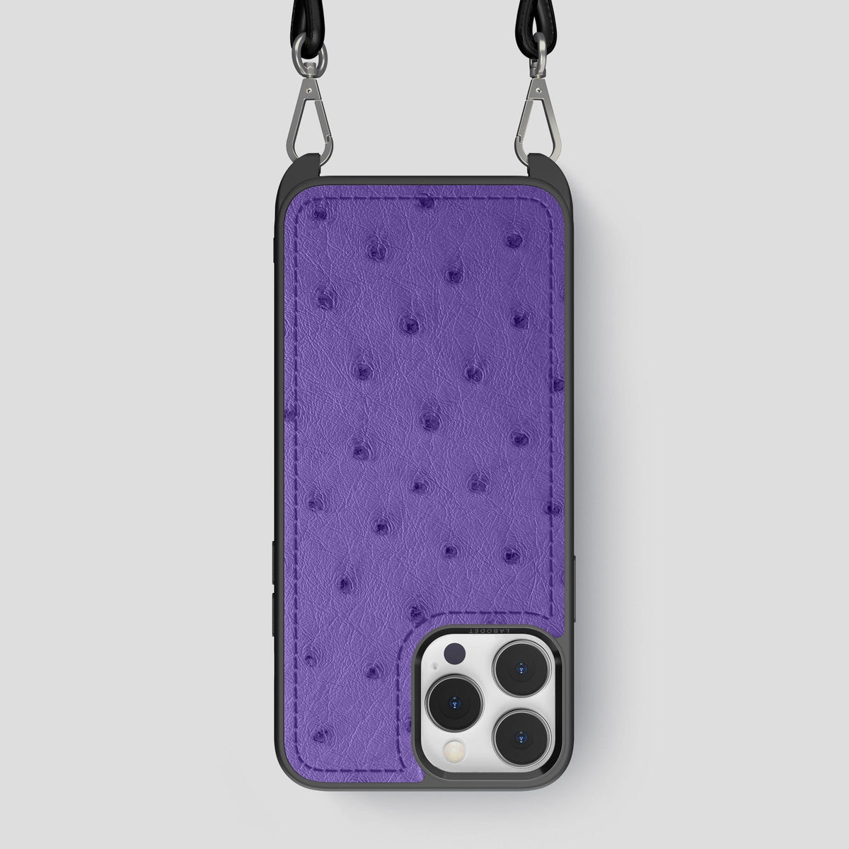Purple iPhone 15 Pro Max Crossbody Case Ostrich -1 | Purple