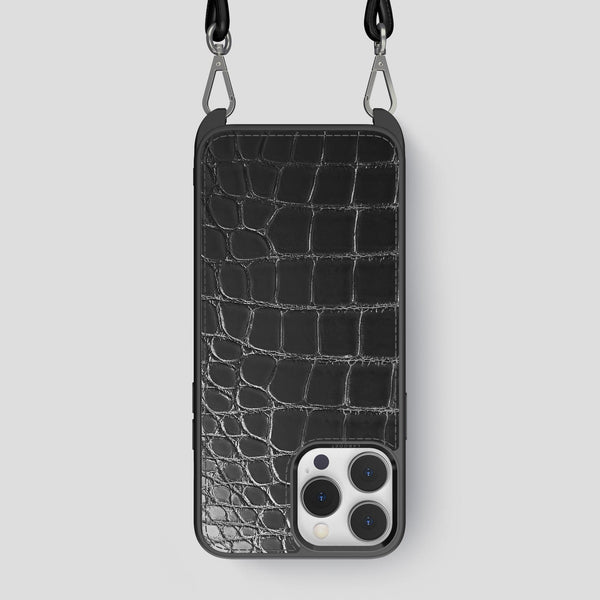 Crossbody Sport Case For iPhone 15 Pro Max In Patina Alligator