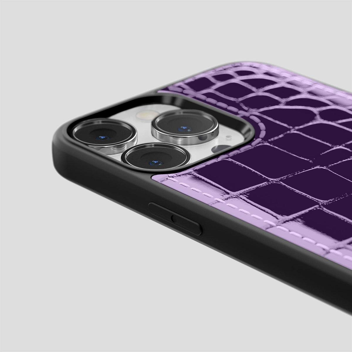 Purple iPhone 14 Pro Max Crossbody Sport Case Shiny Alligator -6 | Purple