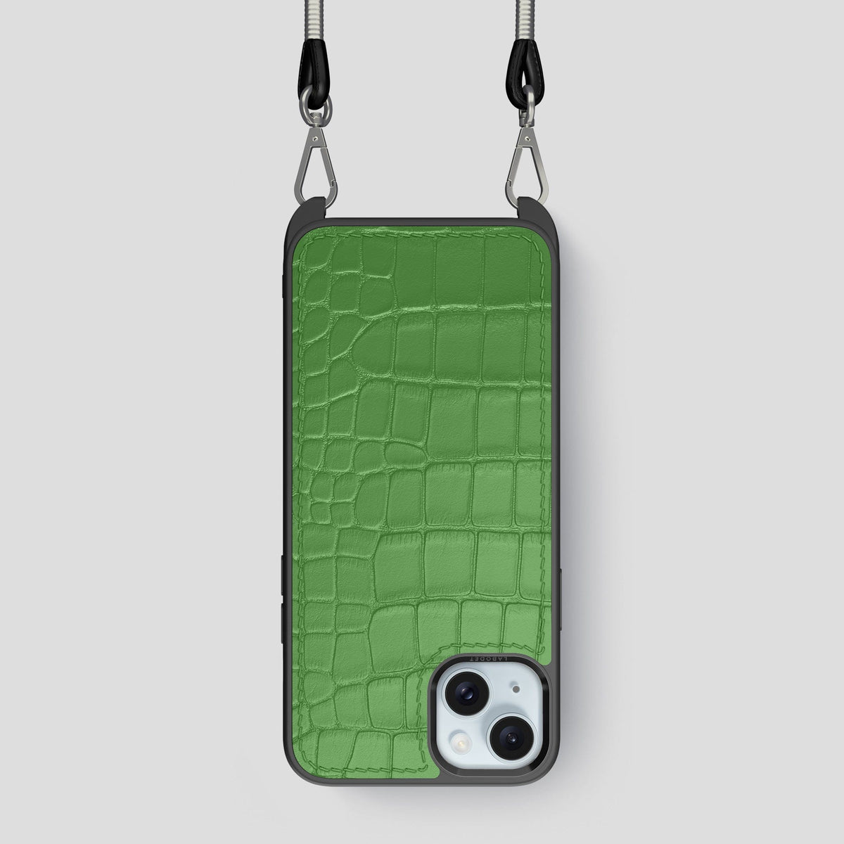 Apple-Green iPhone 15 Crossbody Sport Case Alligator -1 | Apple-Green