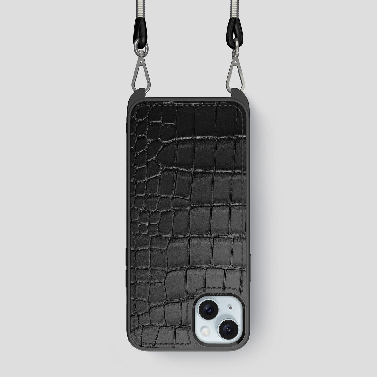 Black iPhone 15 Crossbody Sport Case Alligator -1 | Black