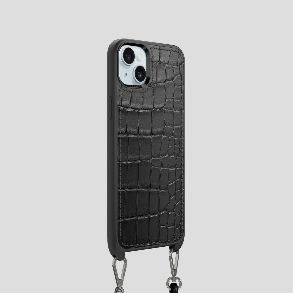 Black iPhone 15 Crossbody Sport Case Alligator -2 | Black