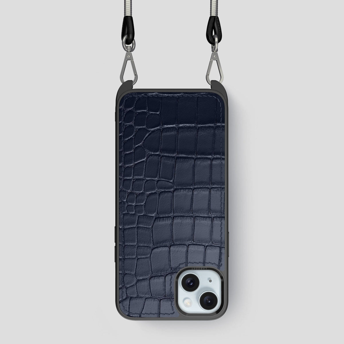 Navy Blue iPhone 15 Crossbody Sport Case Alligator -1 | Navy-Blue