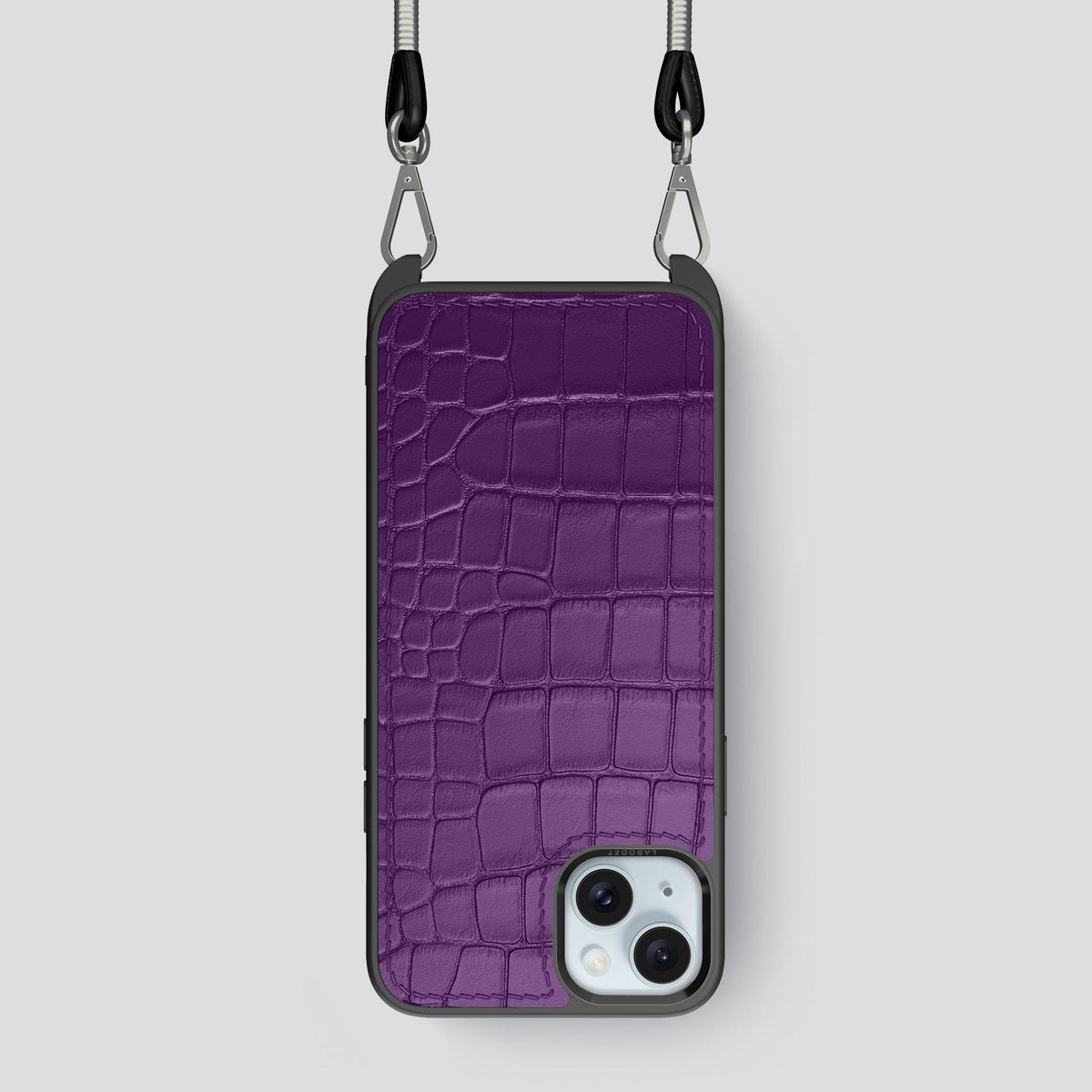 Purple iPhone 15 Crossbody Sport Case Alligator -1 | Purple