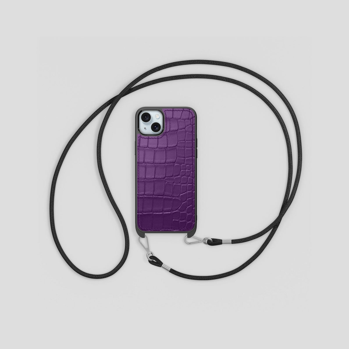 Purple iPhone 15 Crossbody Sport Case Alligator -6 | Purple