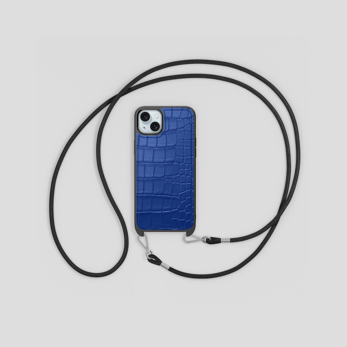 Royal Blue iPhone 15 Crossbody Sport Case Alligator -6 | Royal-Blue