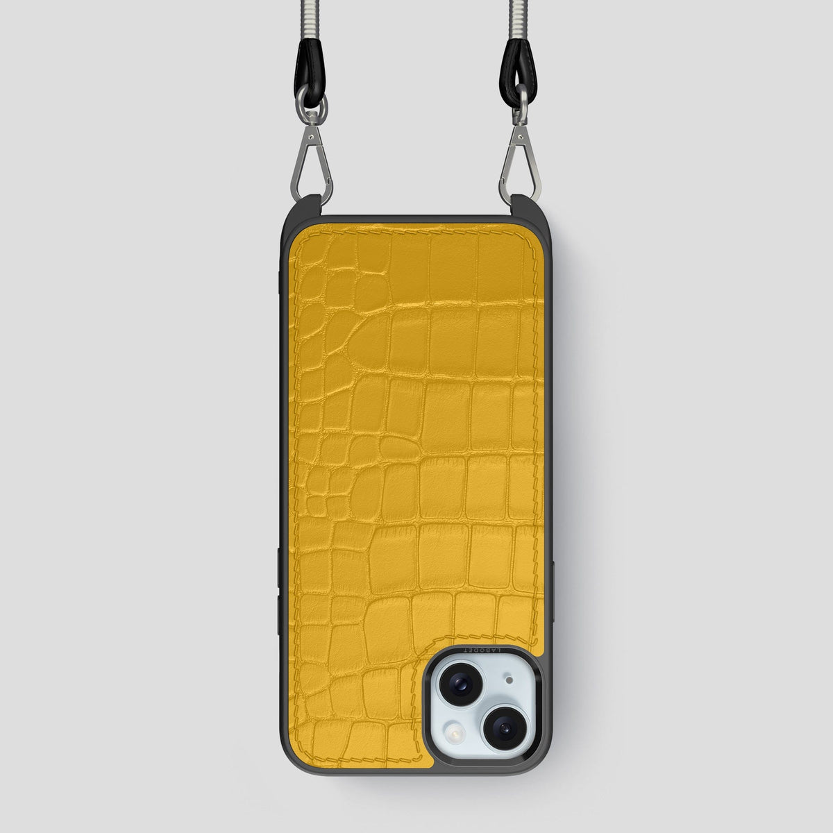 Yellow iPhone 15 Crossbody Sport Case Alligator -1 | Yellow