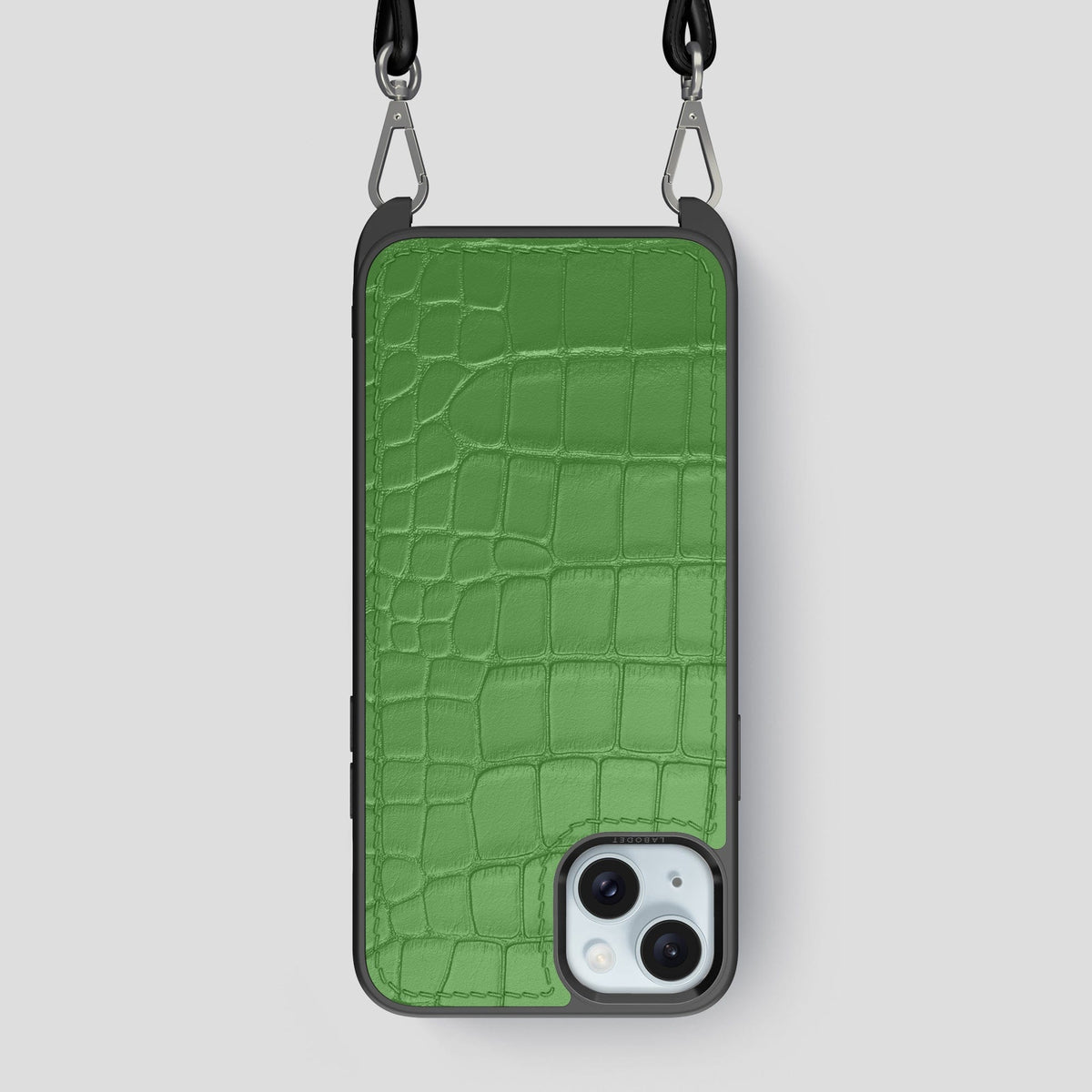 Apple-Green iPhone 15 Plus Crossbody Sport Case Alligator -1 | Apple-Green