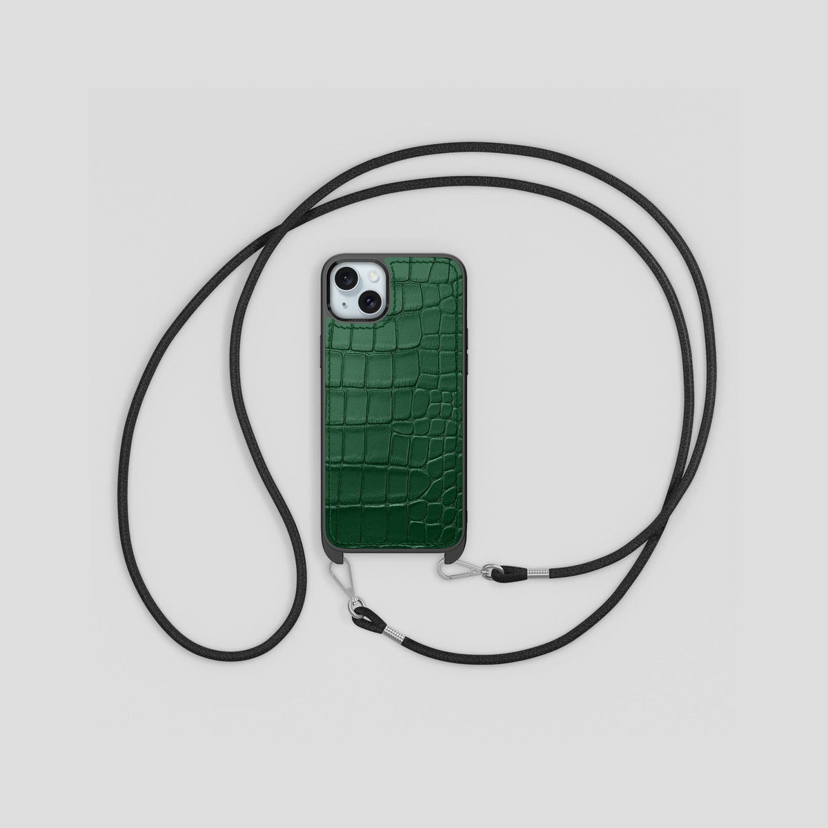 Forest-Green iPhone 15 Plus Crossbody Sport Case Alligator -6 | Forest-Green