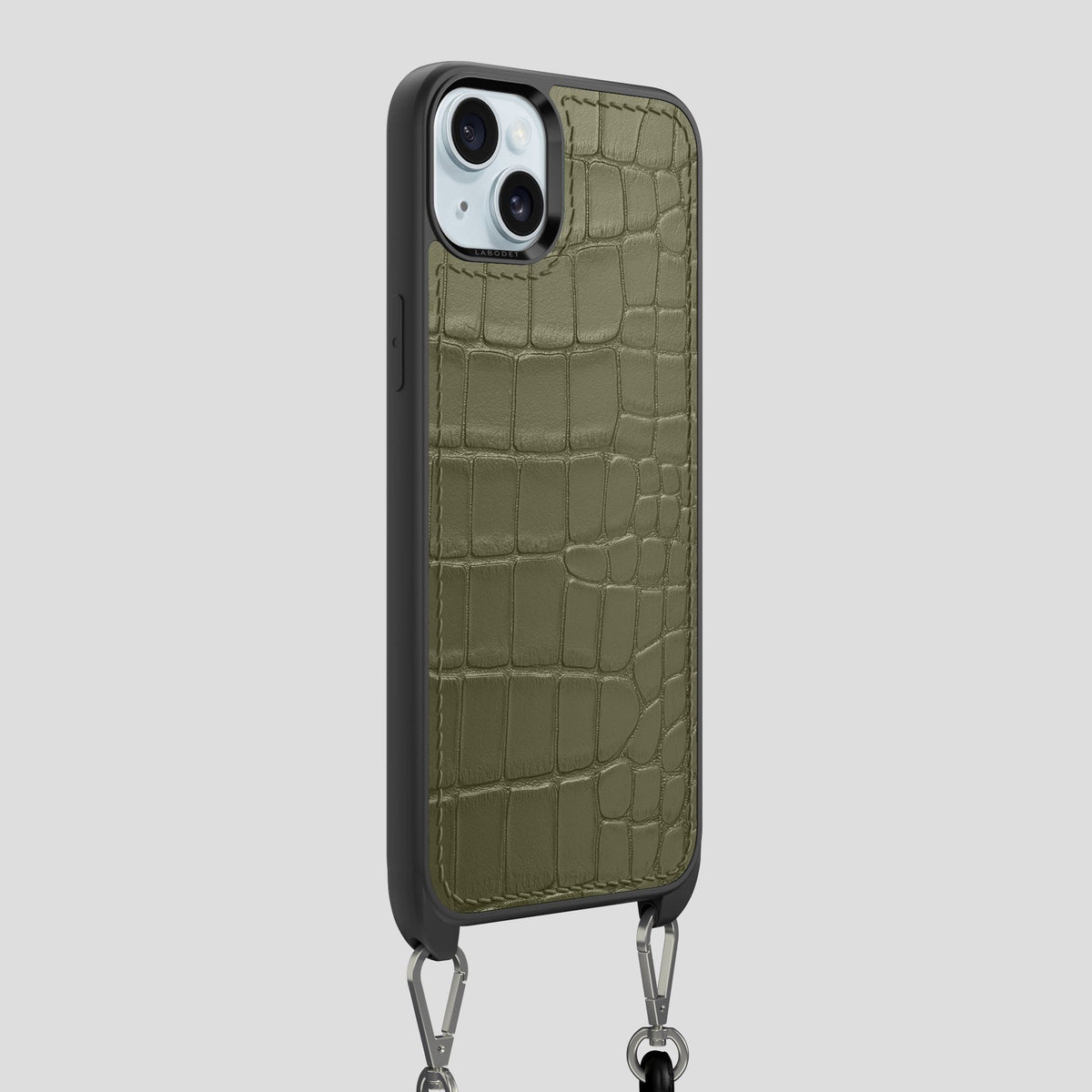Kaki-Green iPhone 15 Plus Crossbody Sport Case Alligator -2 | Kaki-Green