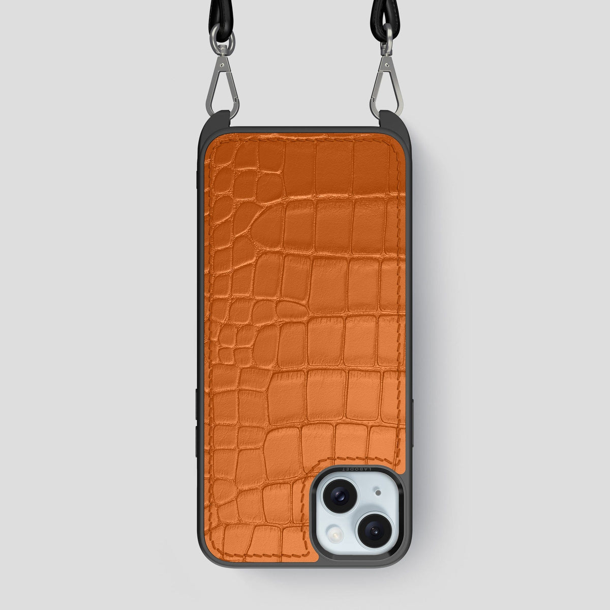 Orange iPhone 15 Plus Crossbody Sport Case Alligator -1 | Orange