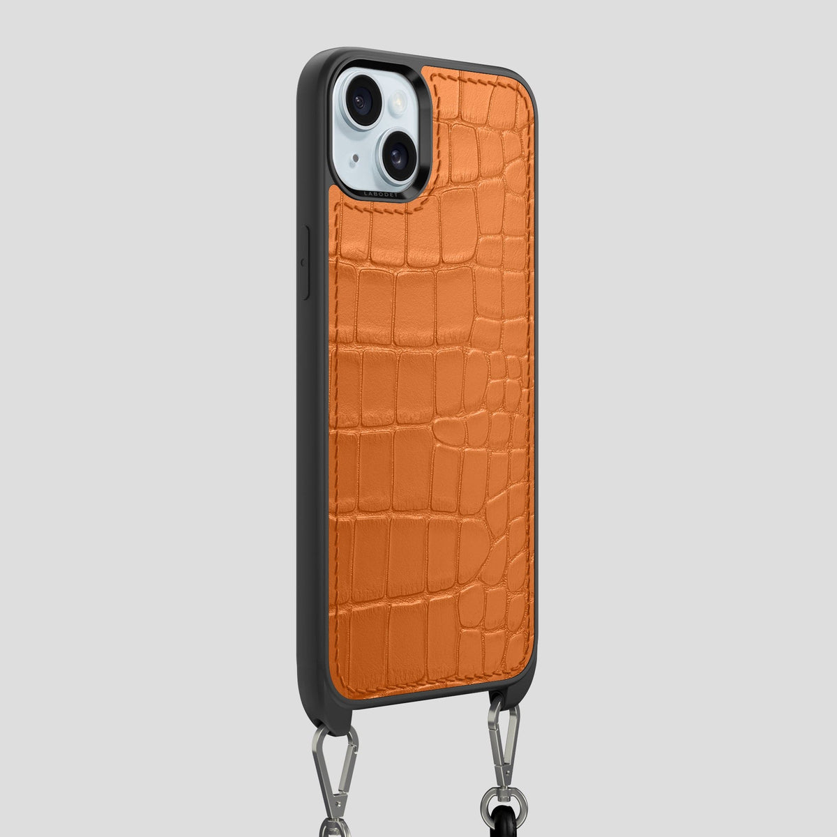 Orange iPhone 15 Plus Crossbody Sport Case Alligator -2 | Orange