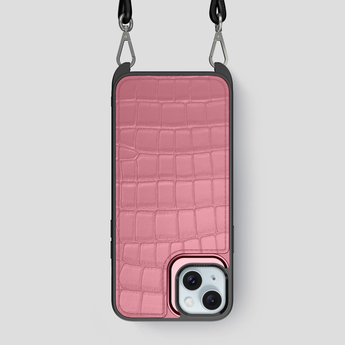 Pink iPhone 15 Plus Crossbody Sport Case Alligator -1 | Pink