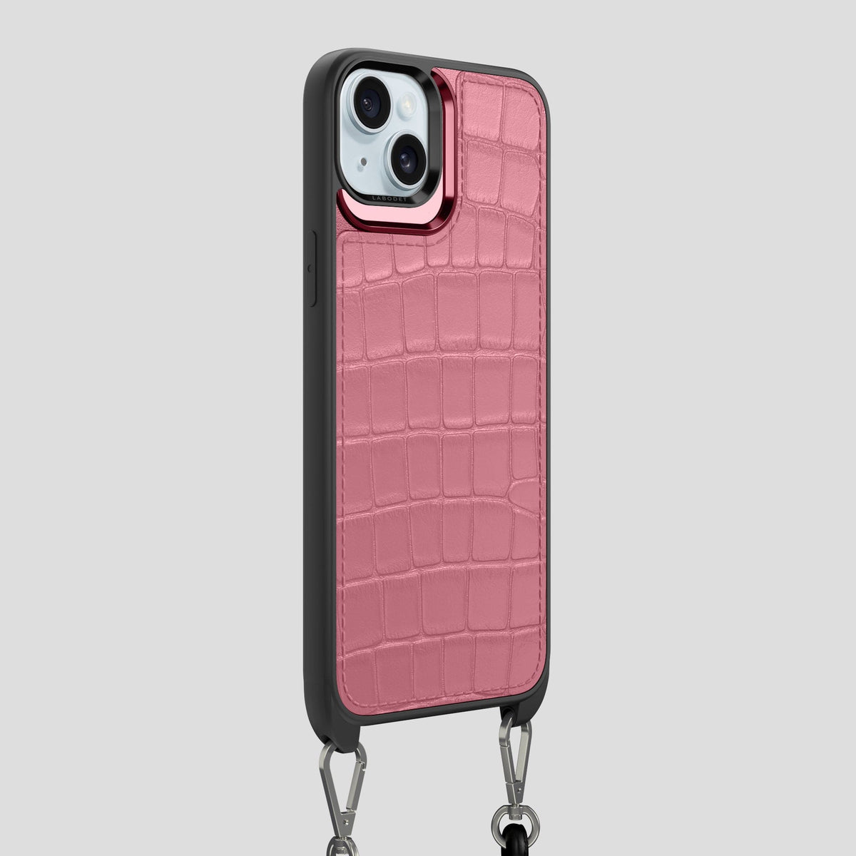 Pink iPhone 15 Plus Crossbody Sport Case Alligator -2 | Pink