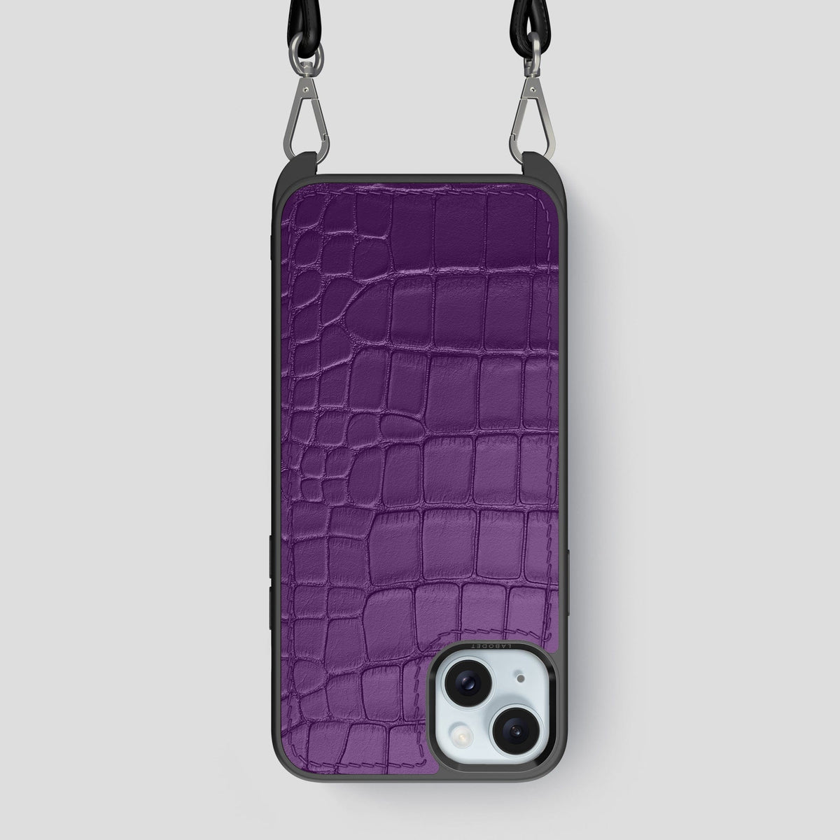 Purple iPhone 15 Plus Crossbody Sport Case Alligator -1 | Purple