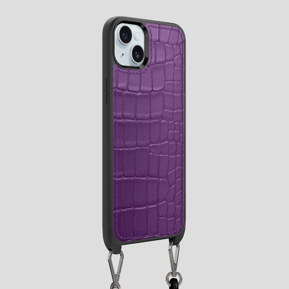 Purple iPhone 15 Plus Crossbody Sport Case Alligator -2 | Purple