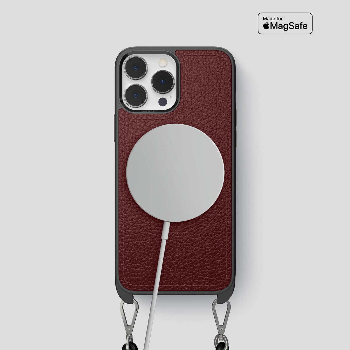 Bordeaux iPhone 15 Pro Crossbody Sport Case Calf -5 | Bordeaux