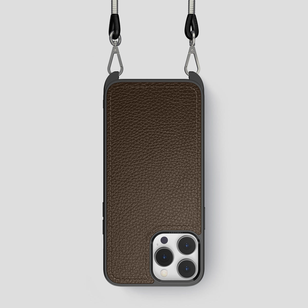 Dark Brown iPhone 15 Pro Crossbody Sport Case Calf -1 | Dark-Brown