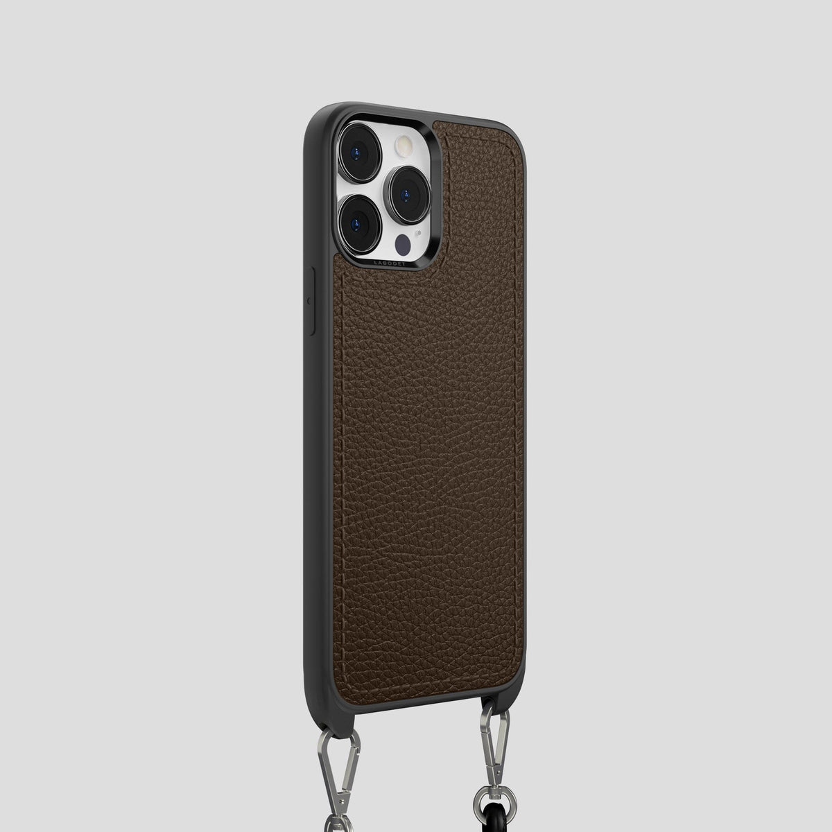 Dark Brown iPhone 15 Pro Crossbody Sport Case Calf -2 | Dark-Brown