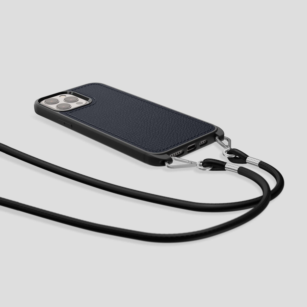 Marine iPhone 15 Pro Crossbody Sport Case Calf -7 | Marine