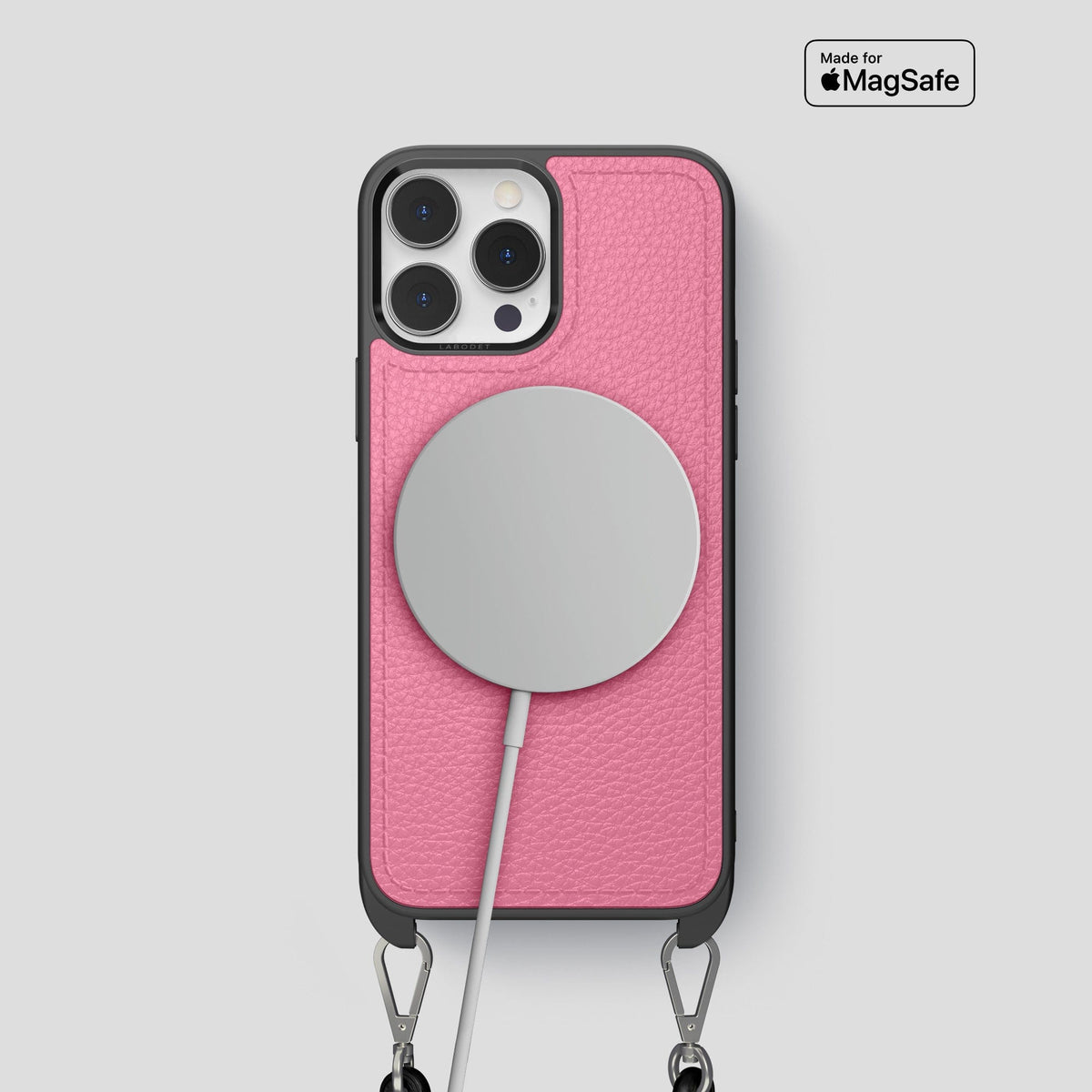 Pink iPhone 15 Pro Crossbody Sport Case Calf -5 | Pink