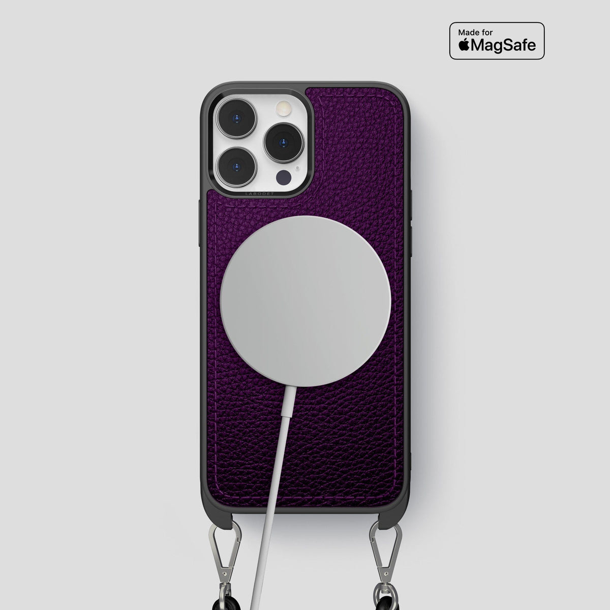 Violet iPhone 15 Pro Crossbody Sport Case Calf -5 | Violet