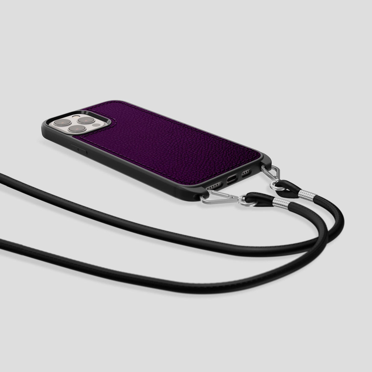 Violet iPhone 15 Pro Crossbody Sport Case Calf -7 | Violet