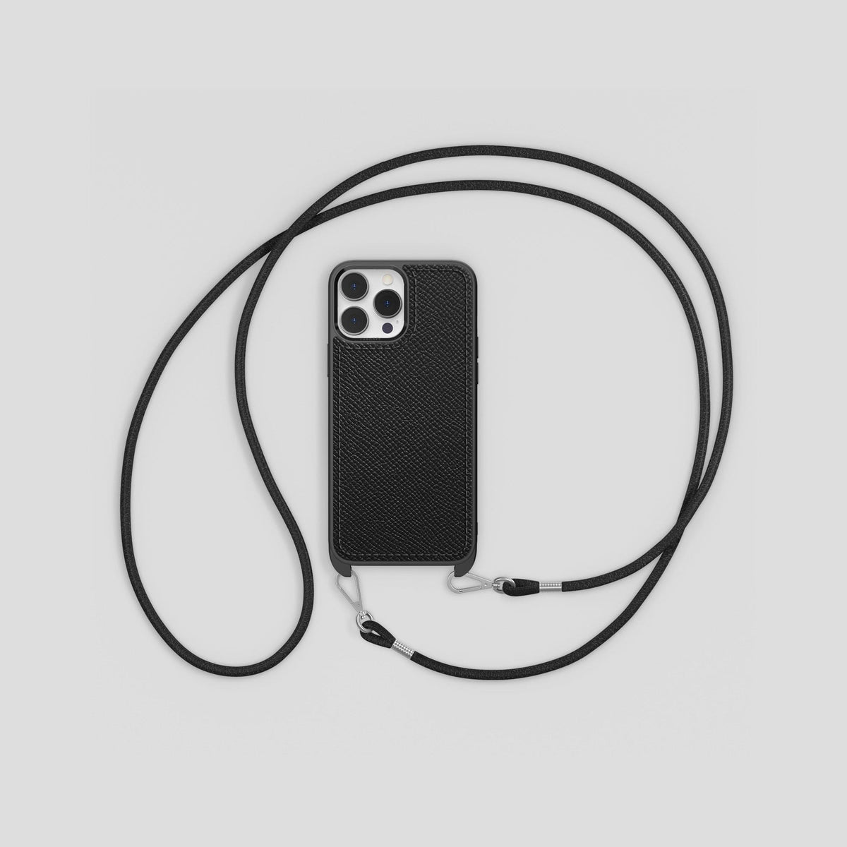 Black iPhone 15 Pro Crossbody Sport Case Epsom-Calf -6 | Black