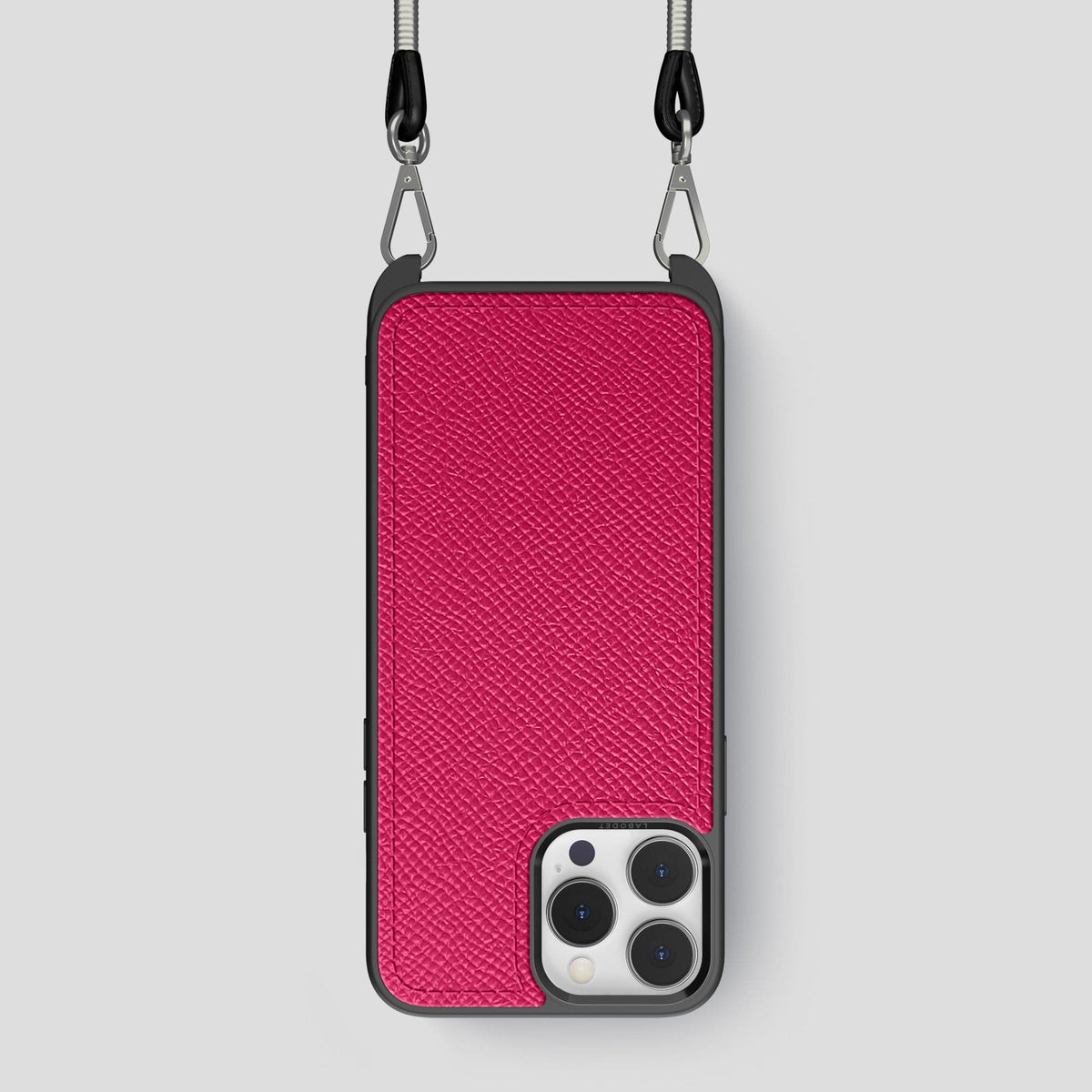 Fuchsia iPhone 15 Pro Crossbody Sport Case Epsom-Calf -1 | Fuchsia
