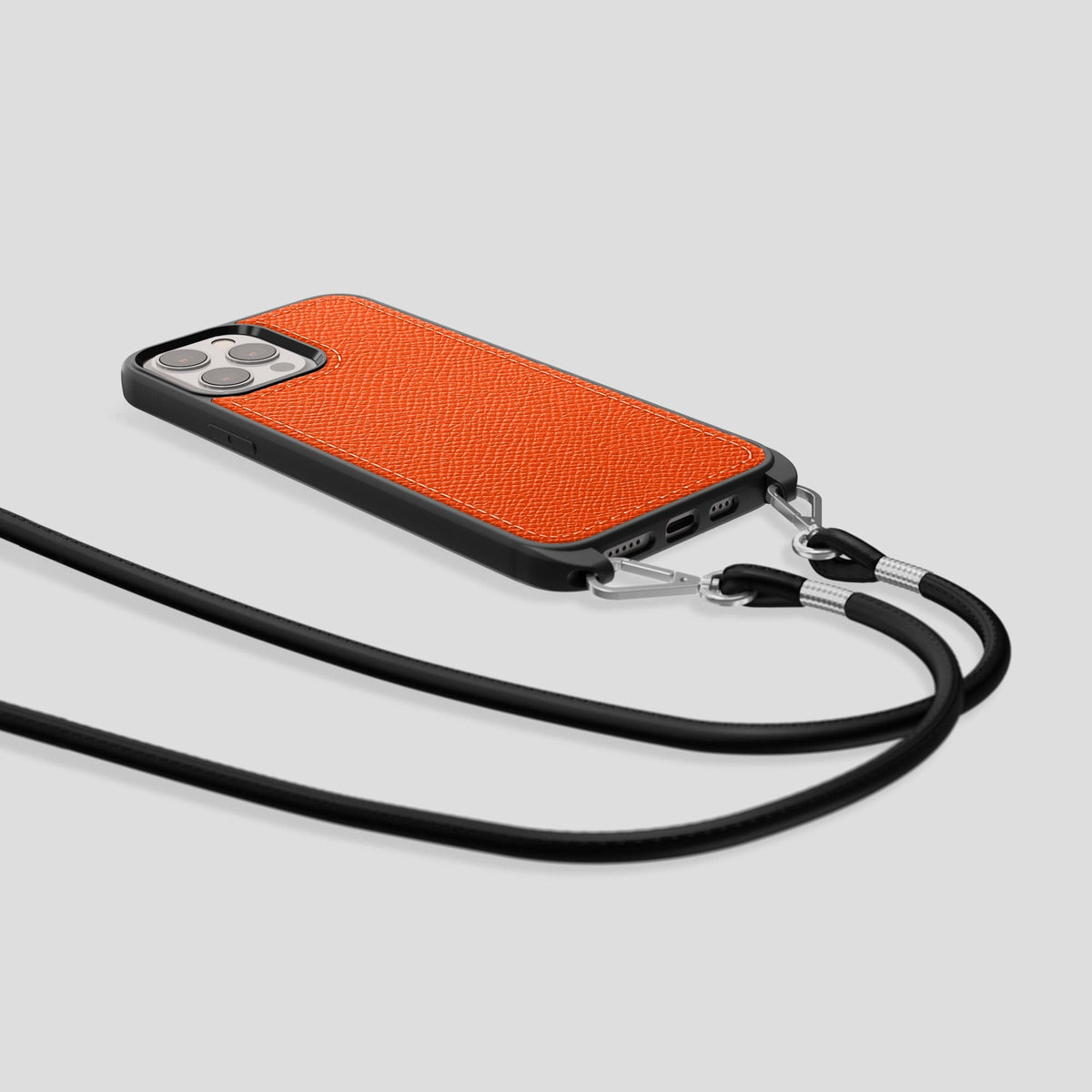 Orange iPhone 15 Pro Crossbody Sport Case Epsom-Calf -5 | Orange